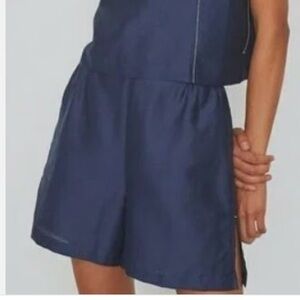 Lunya cotton‎ linen silk shorts navy L